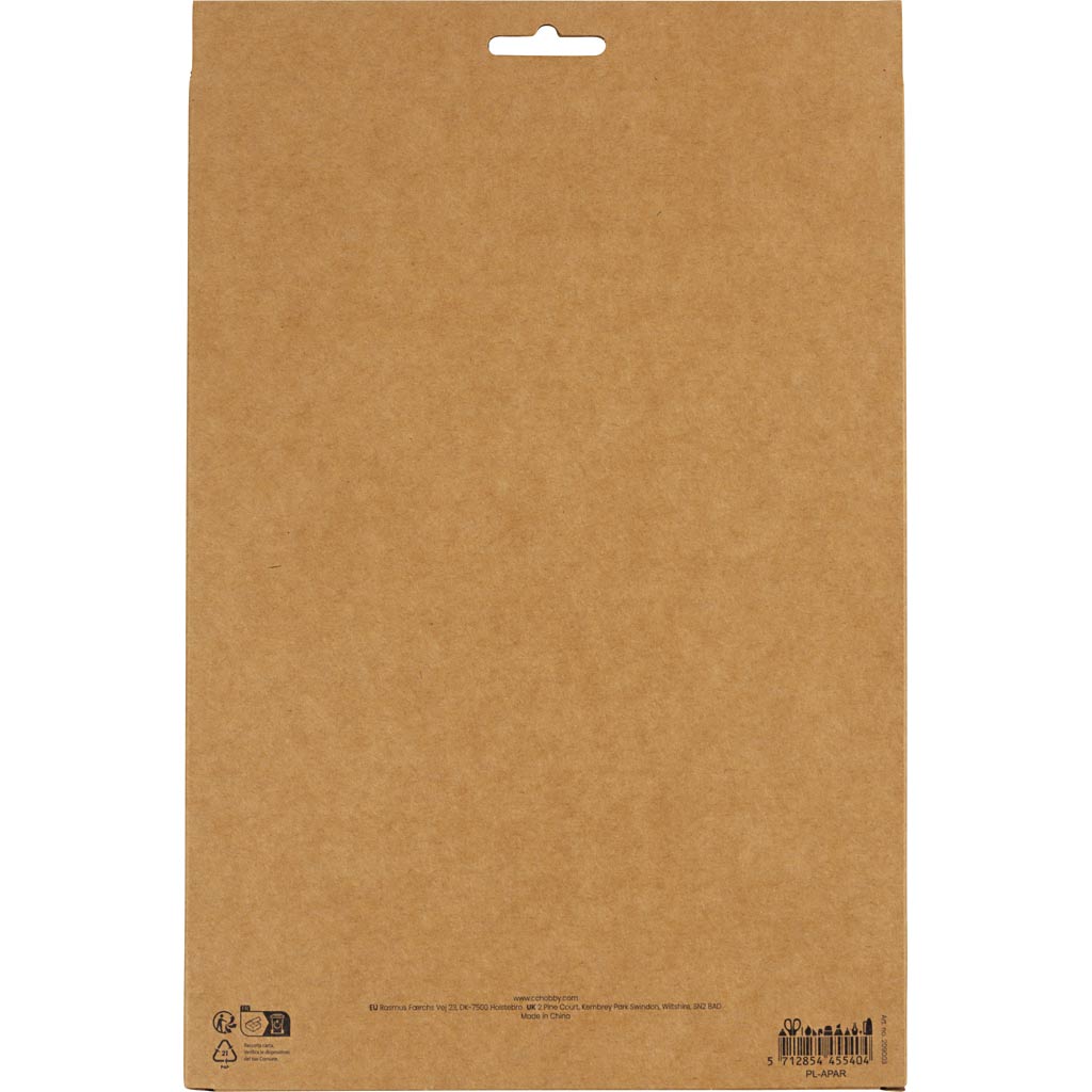 Papier Crépon, feuille 25x60 cm, Crêpé à 180%, 105 gr, couleurs classiques, 8 flles/ 1 Pq. [HOB-209003]