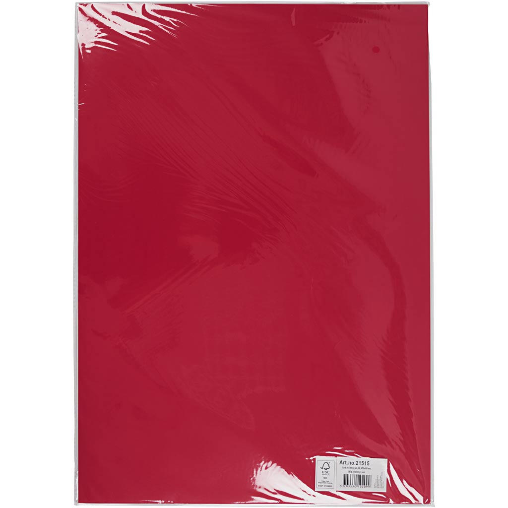 Papier Cartonné, A2, feuille 420x594 mm, 180 gr, rouge cerise, 10 flles/ 1 Pq. [HOB-21515]