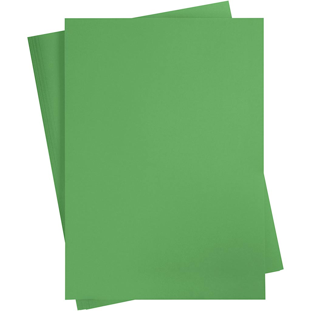 Card, A2, sheet 420x594 mm, 180 g, grass green, 10 sheet