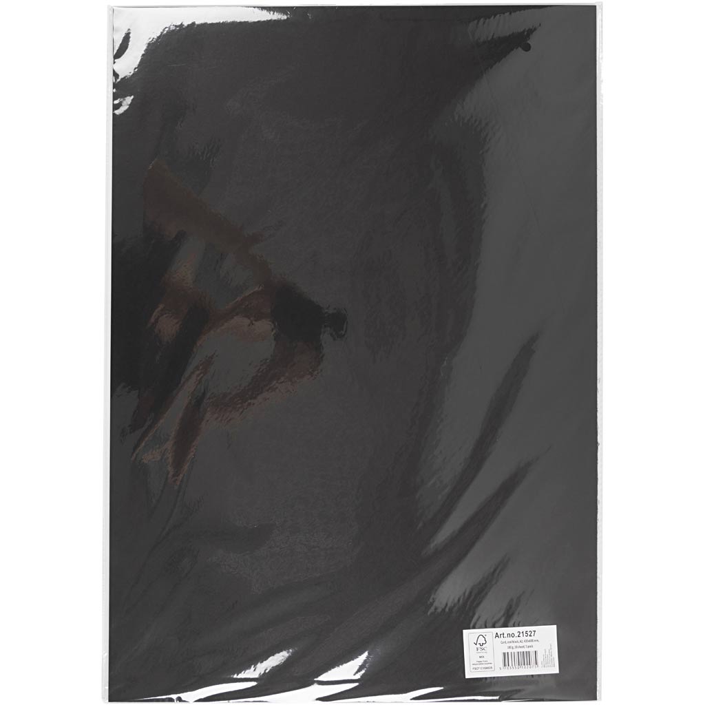 Carton coloré, A2 420x600 mm,  180 gr, noir froid, 10flles [HOB21527]