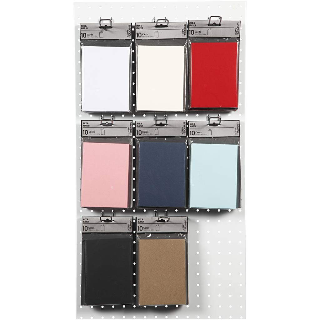 Cards, card size 10,5x15 cm, 220 g, assorted colours, 8x10 pack