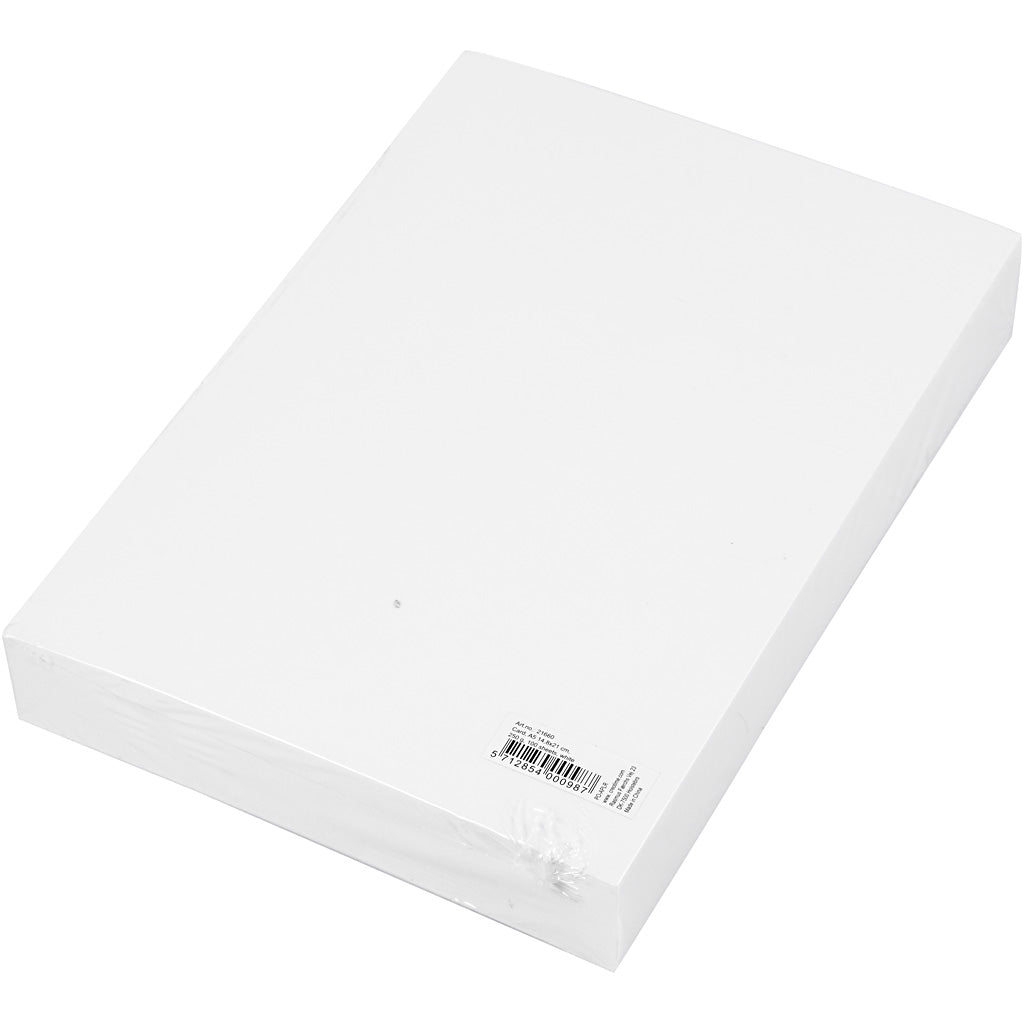 Papier cartonné, A5 148x210 mm,  250 gr, blanc, 100flles [HOB21660]