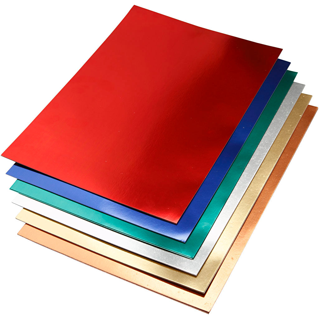 Metallic Foil Card, A2, sheet 420x594 mm, 280 g, assorted colours, 30 ass sheets