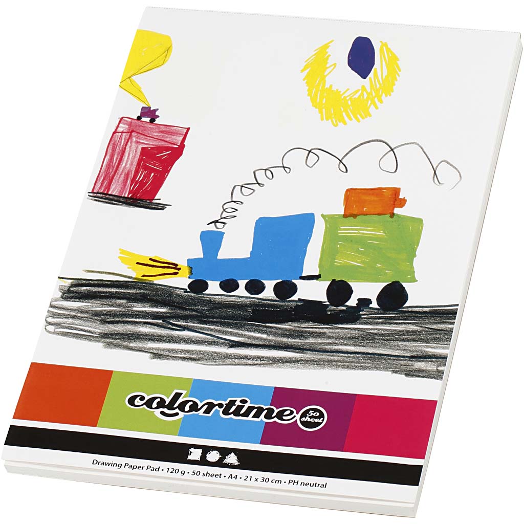 Drawing Pad, A4, sheet 210x297 mm, 120 g, white, 50 sheet/ 1 pc