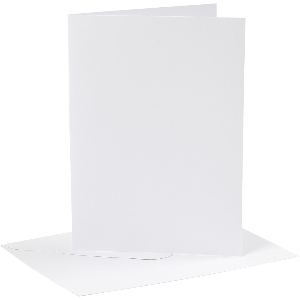 Cartes et enveloppes, dimension carte 12,7x17,8 cm, dimension enveloppes 13,3x18,5 cm, 230 gr, blanc, 4 set/ 1 Pq. [HOB-230561]
