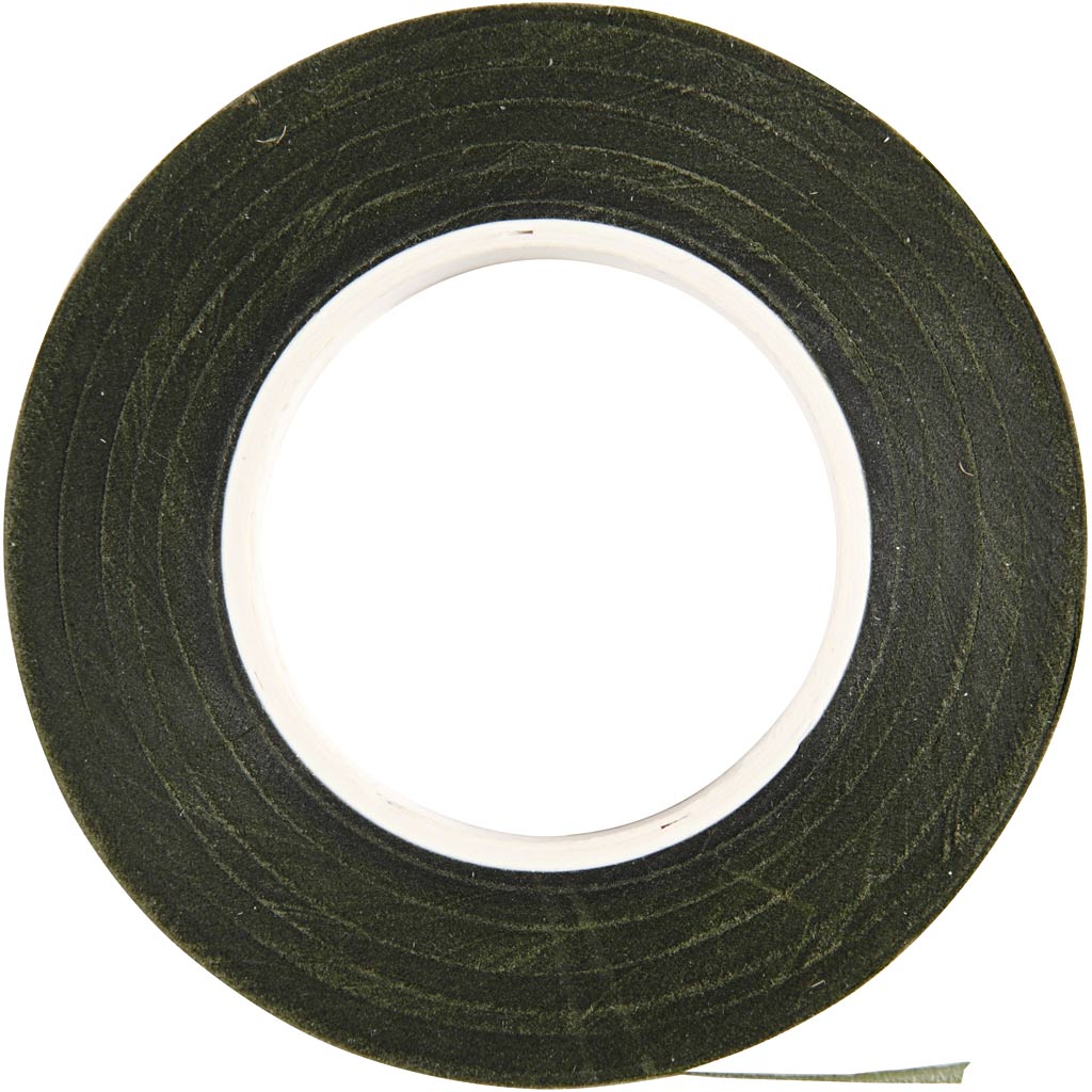 Ruban adhésif floral, L : 12 mm, vert foncé, 27 m/ 1 rouleau [HOB-25207]