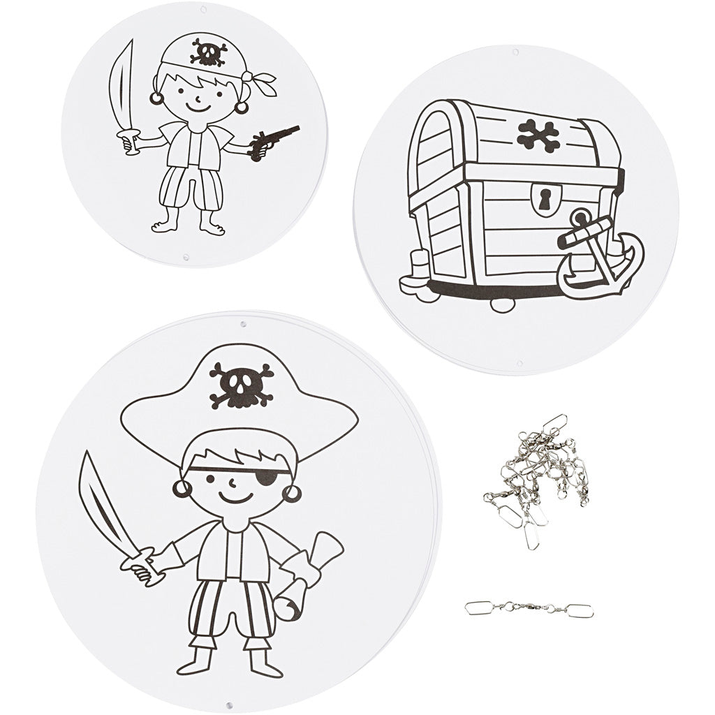 Mobile Ornaments with Motifs, dia. 12+15+18 cm, 300 g, white, 3 set