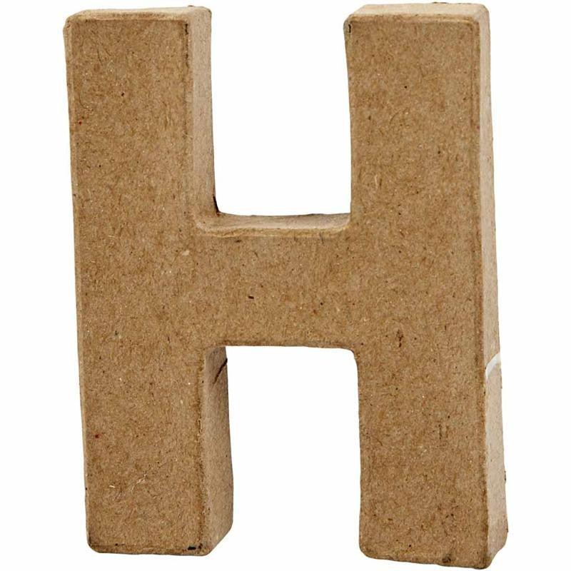 Lettre, H, H : 10 cm, L : 7,6 cm, ép. 1,7 cm, 1 pièce [HOB-26646]