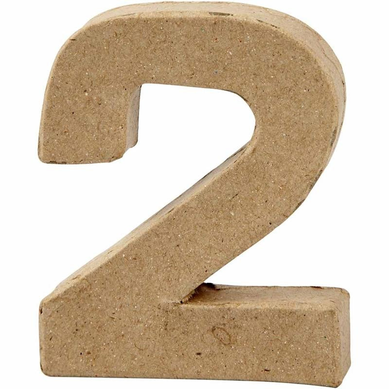 Chiffre, 2, H : 10 cm, L : 8,3 cm, ép. 1,7 cm, 1 pièce [HOB-26669]