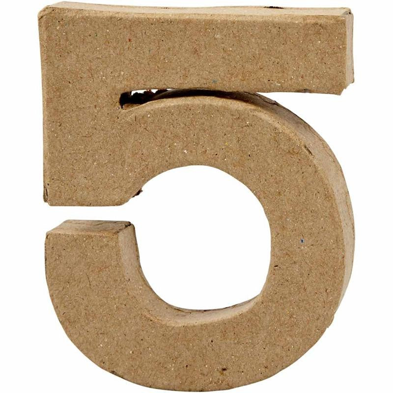 Chiffre, 5, H : 10 cm, L : 8,5 cm, ép. 1,7 cm, 1 pièce [HOB-26672]