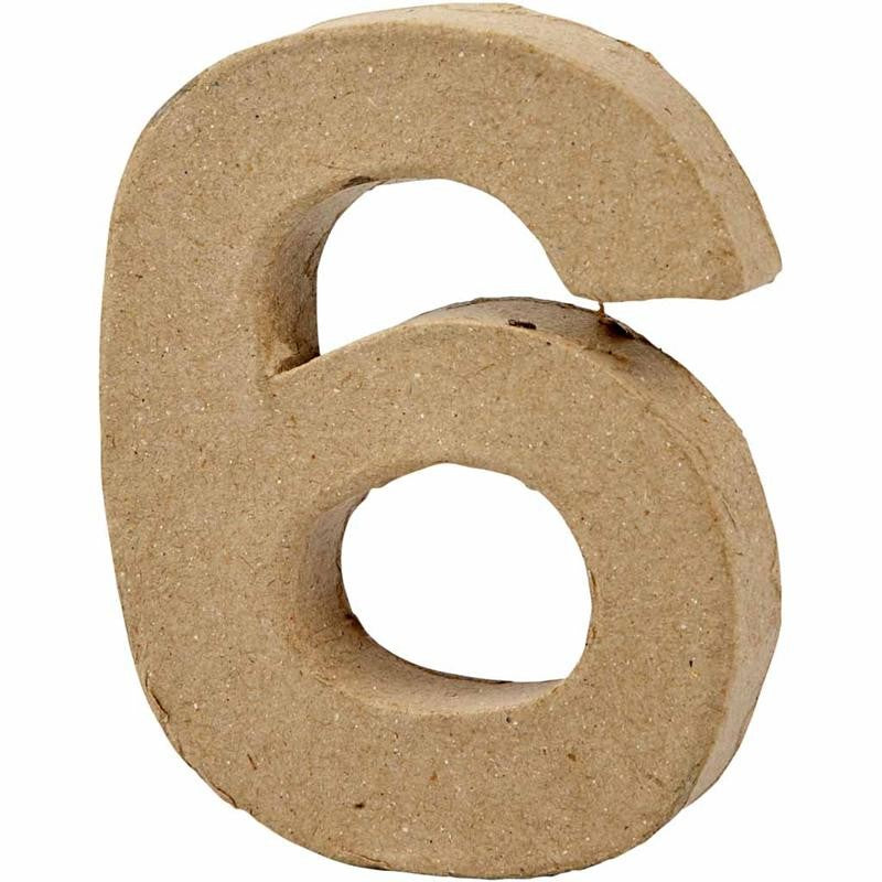 Chiffre, 6, H : 10 cm, L : 8,2 cm, ép. 1,7 cm, 1 pièce [HOB-26673]
