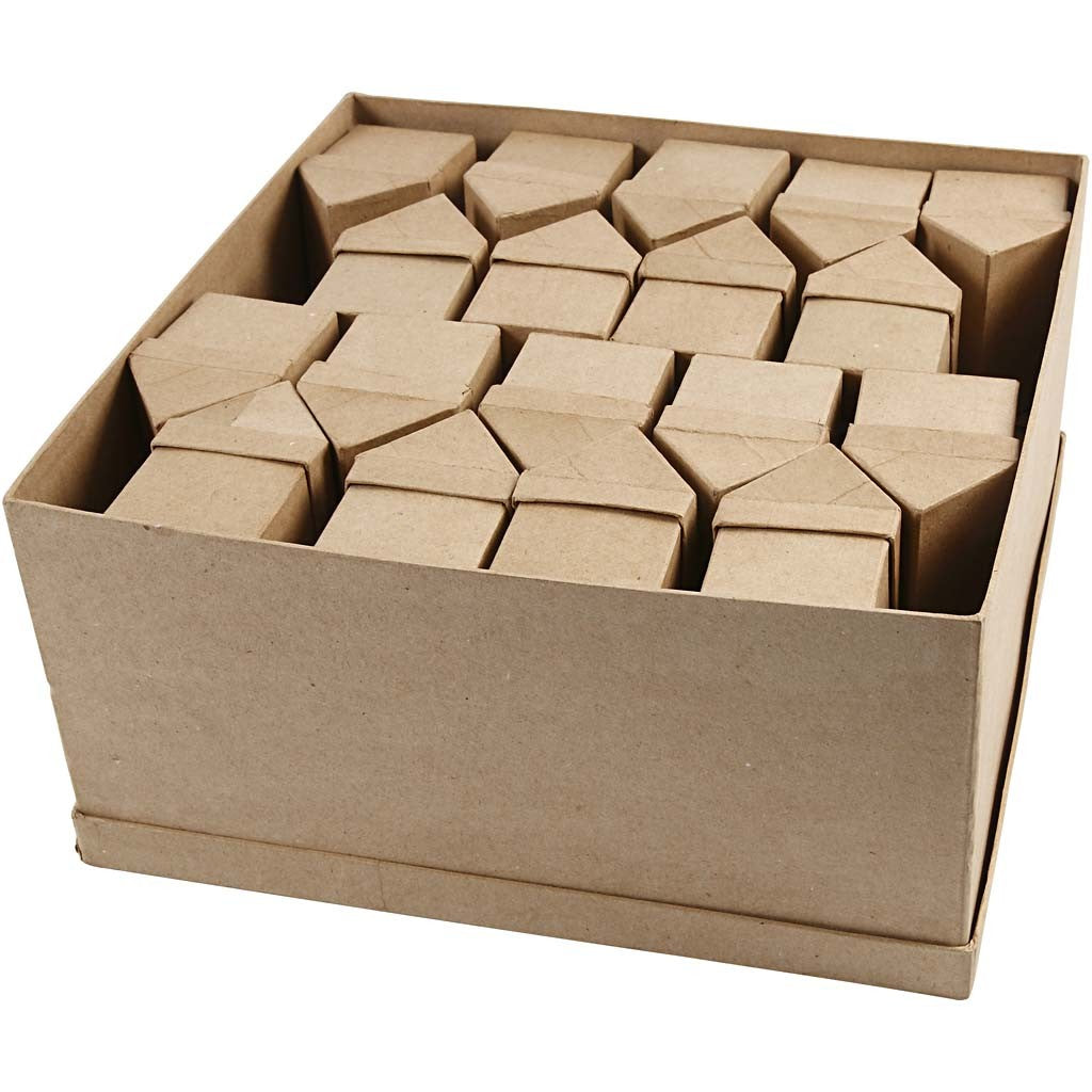 Boîtes maisons, H : 10,5 cm, dim. 6x8,5 cm, 40 pièces/ 1 Pq. [HOB-26799]
