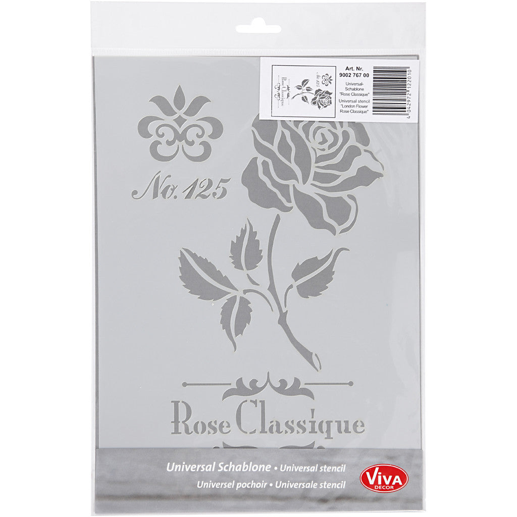 Pochoir, Roses, A4, feuille 210x297 mm, 1 pièce [HOB-26975]