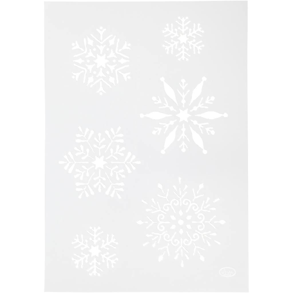 Stencil , snow flake, A4, sheet 210x297 mm