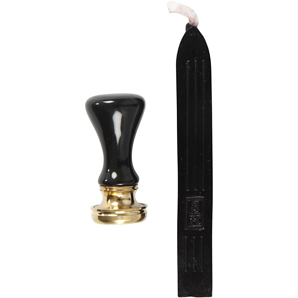 Kit à cacheter, d 17 mm, noir, 1 set [HOB-270284]