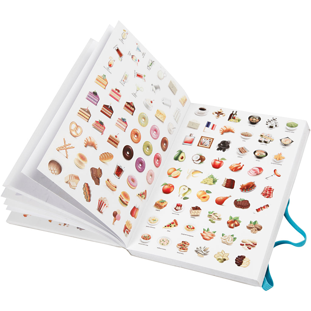 Livre d'autocollants, dim. 11,5x17 cm, ép. 1,5 cm, 1pièce, 80 pages [HOB27070]