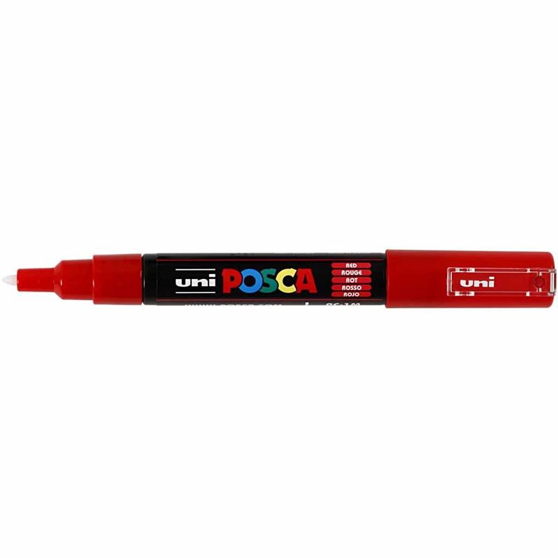 Feutre Posca, dim. PC-1M, trait 0,7 mm, extra fin, rouge, 1 pièce [HOB-273040]