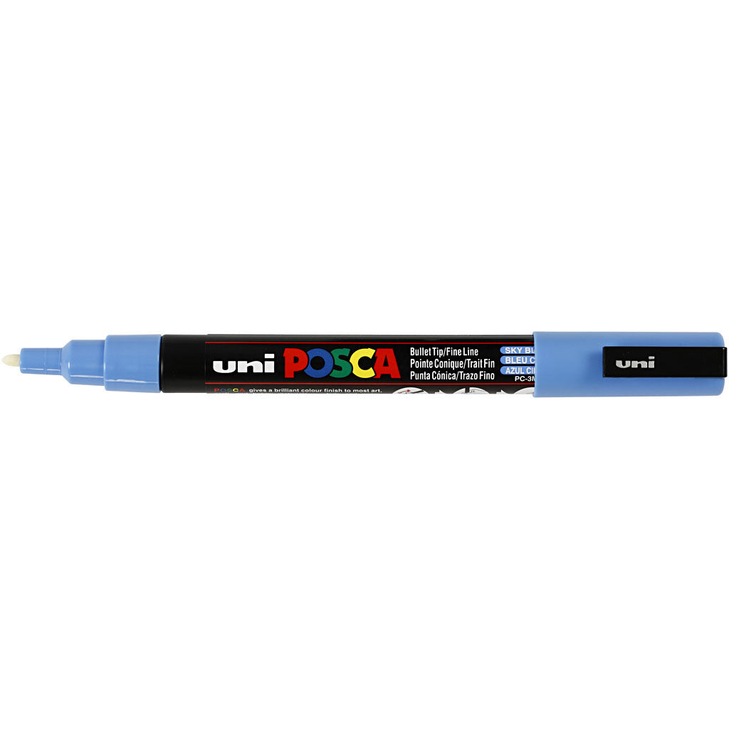 Feutre Posca, dim. PC-3M, trait 0,9-1,3 mm, fin, bleu ciel, 1 pièce [HOB-274031]