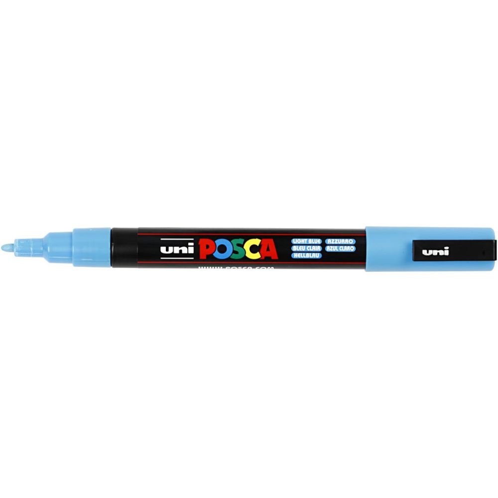 Feutre Posca, dim. PC-3M, trait 0,9-1,3 mm, fin, bleu clair, 1 pièce [HOB-274057]