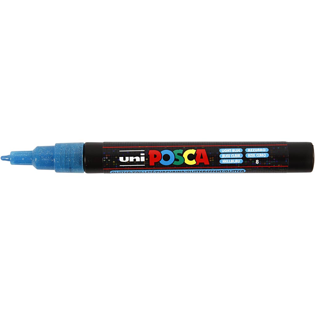 Feutre Posca, dim. PC-3ML, trait 0,9-1,3 mm, couleurs scintillantes, 8 pièces/ 1 Pq. [HOB-274899]