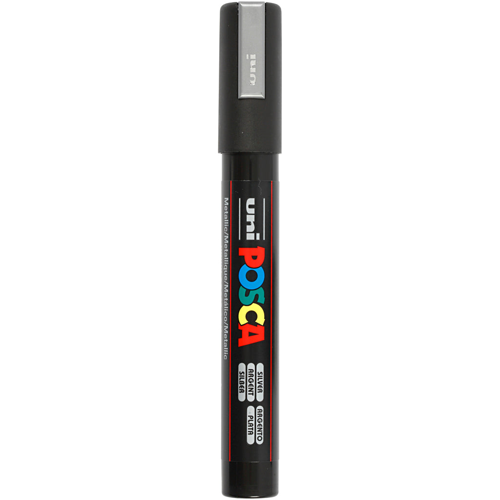 Posca Marker, no. PC-5M, line 2,5 mm, medium, silver