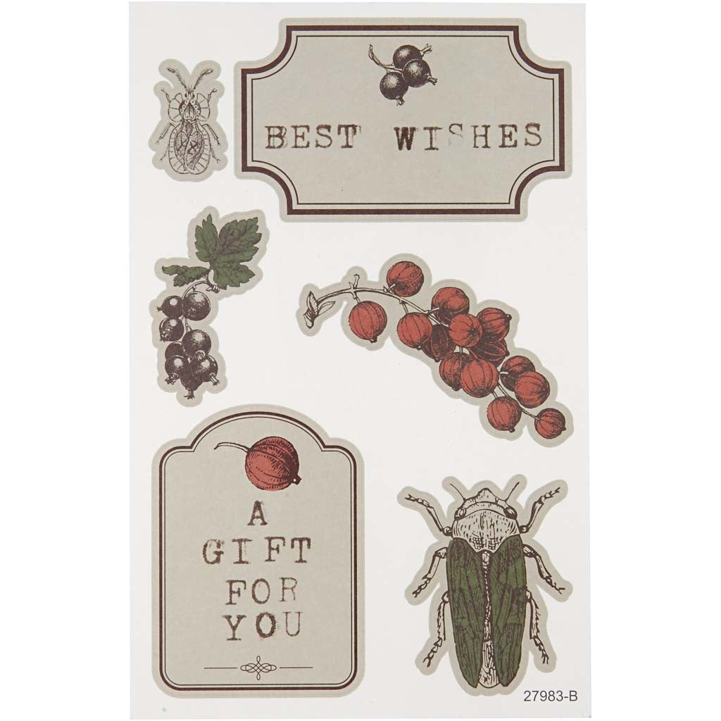 Autocollants, 9x14 cm, 4 flles ass./ 1 Pq. [HOB-27983]