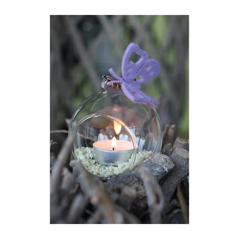 Boule en verre pour bougie chauffe-plat Ø 12 cm x 12,5 cm (4 pièces) [IFS-28052]