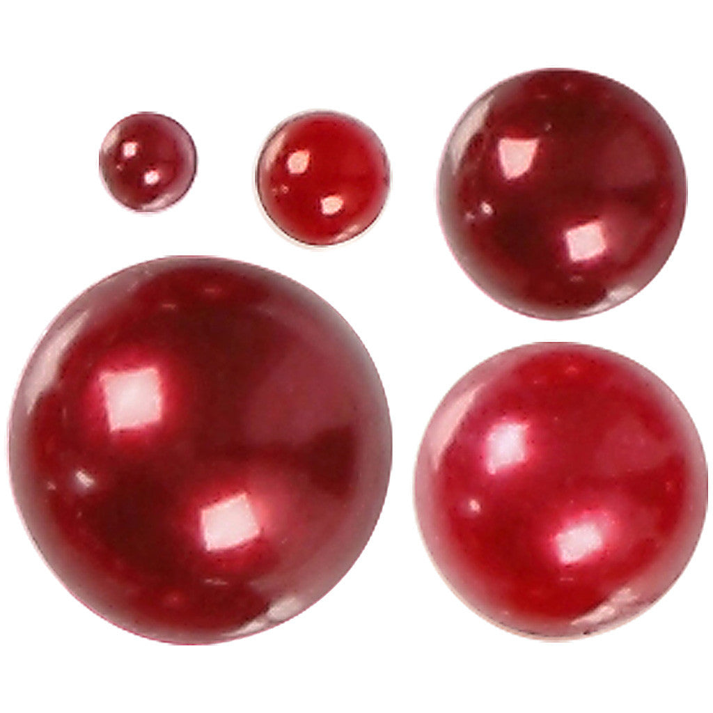Demies perles, dim. 2-8 mm, rouge, 140 pièces/ 1 Pq. [HOB-28319]