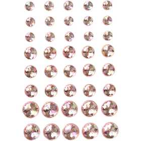 Pierres de strass, dim. 6+8+10 mm, rose, 40 pièces/ 1 Pq. [HOB-28324]