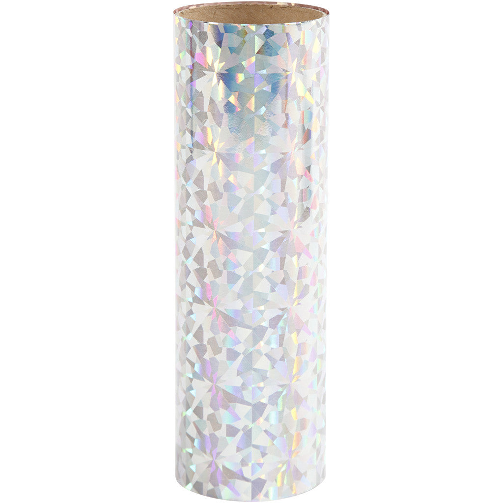 Film décoratif, L : 15,5 cm, ép. 0,02 mm, argent, 50 cm/ 1 rouleau [HOB-283569]