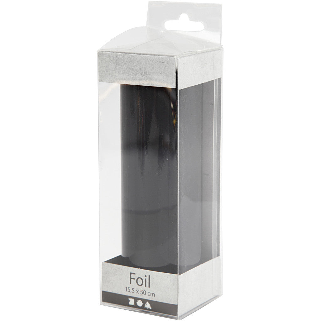 Film décoratif, L : 15,5 cm, ép. 0,02 mm, noir, 50 cm/ 1 rouleau [HOB-283571]