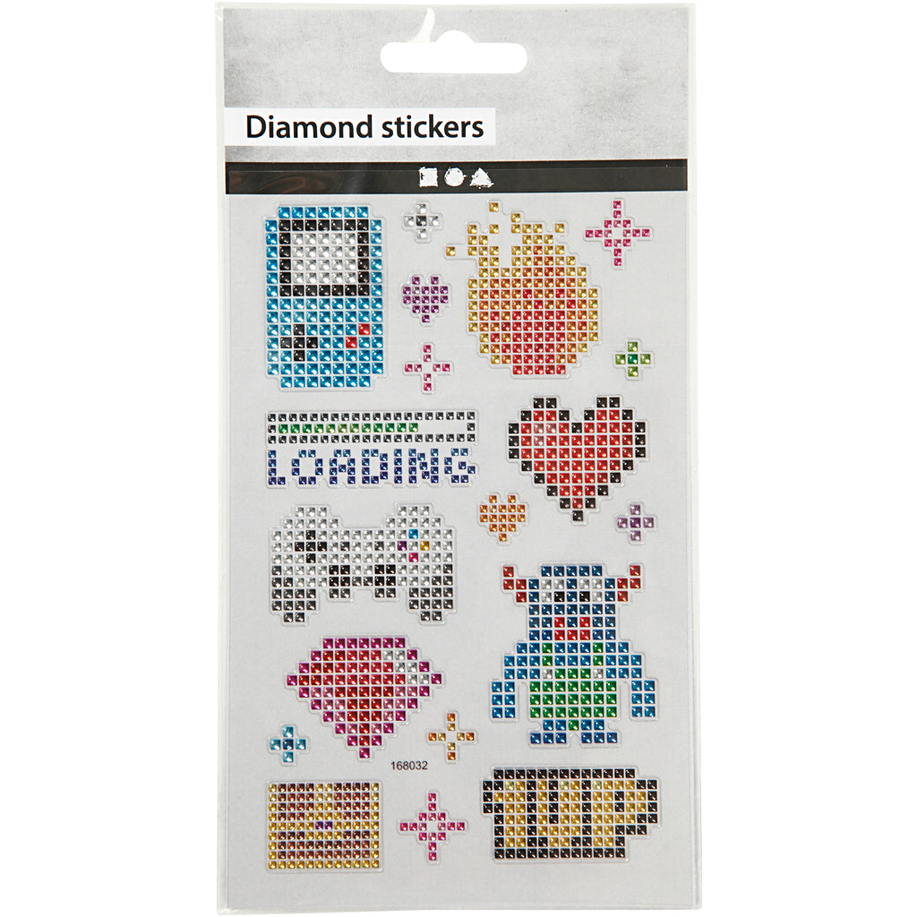 Autocollants diamant, gadgets, feuille 10x16 cm, 1 flles [HOB-284030]