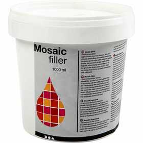 Mastic de Carreaux de Mosaïque, blanc, 1000 ml/ 1 seau [HOB-28455]