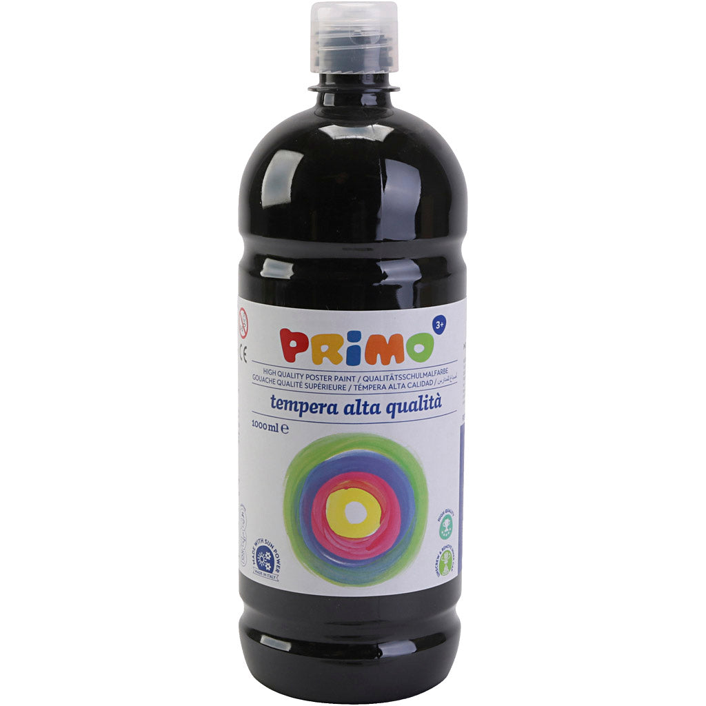 Peinture à la détrempe Mate, noir, 1000 ml/ 1 flacon [HOB-642184]