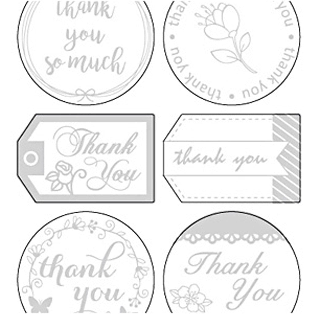 Autocollants étoiles, thank you, feuille 10x24 cm, ca. 13 pièce, argent, 1 flles [HOB-29141]
