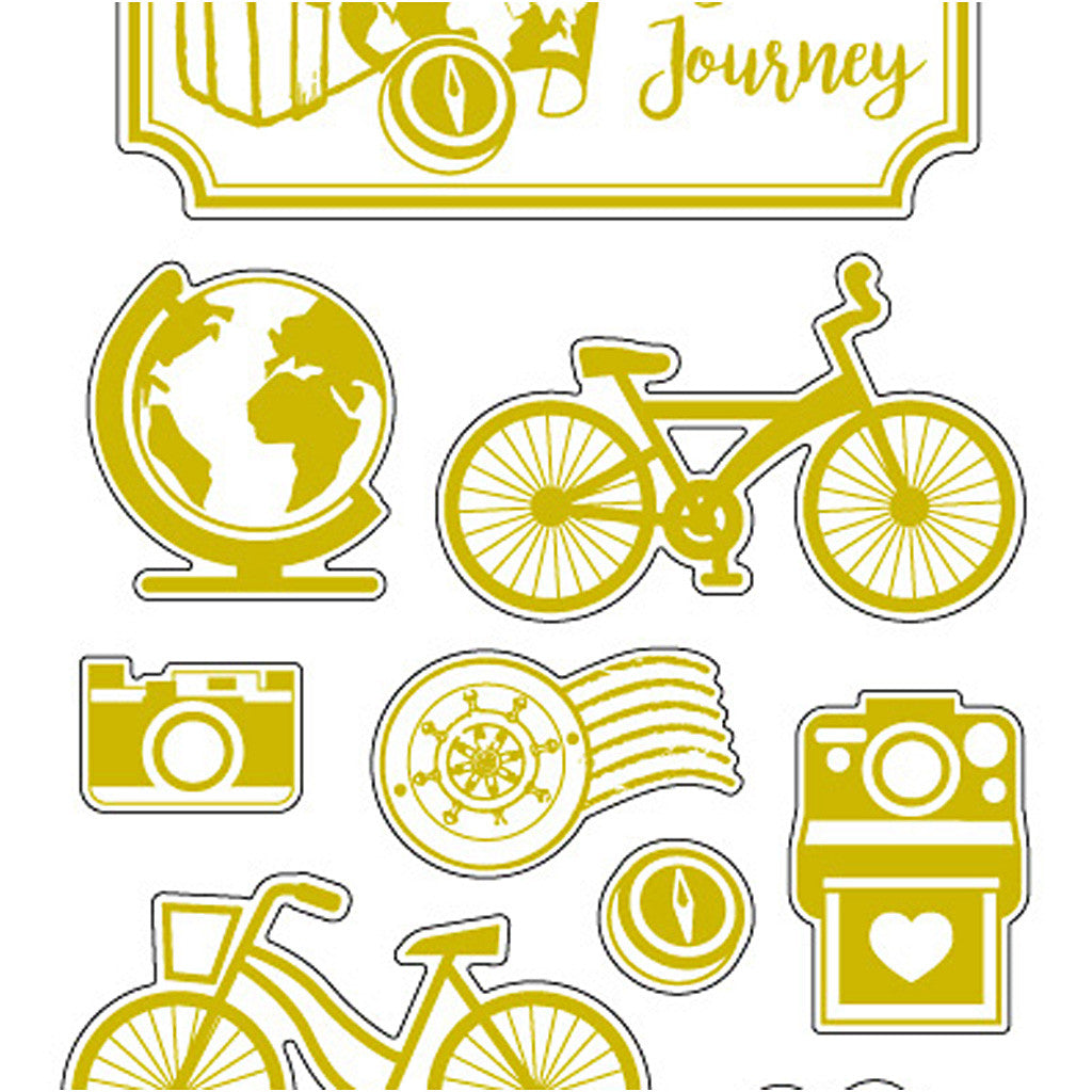 Autocollants Thank You, autour du monde, feuille 10x24 cm, ca. 15 pièce, or, 1 flles [HOB-29144]