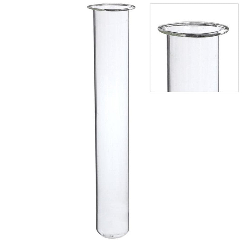 Tube à essai en verre Ø 3 cm, H. 28 cm, avec anneau Ø 4 cm (6 pièces) [IFS-29206]