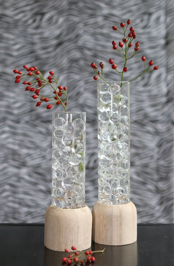 Base en bois avec tube à essai de 5 cm de diamètre et de 28 cm de hauteur (1 pièce) [IFS-29219]