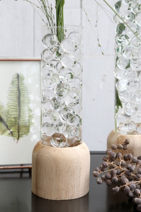 Base en bois avec tube à essai de 5 cm de diamètre et de 18 cm de hauteur (1 pièce) [IFS-29218].