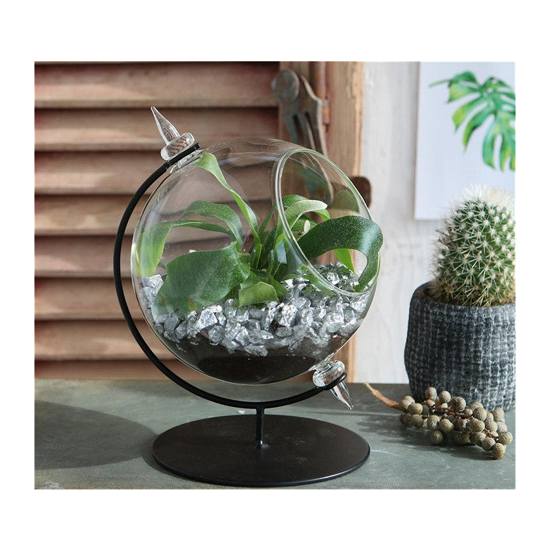 Globe en verre pour bougie chauffe-plat avec support Ø 15 cm, H. 21 cm (1 pièce) [IFS-29292]