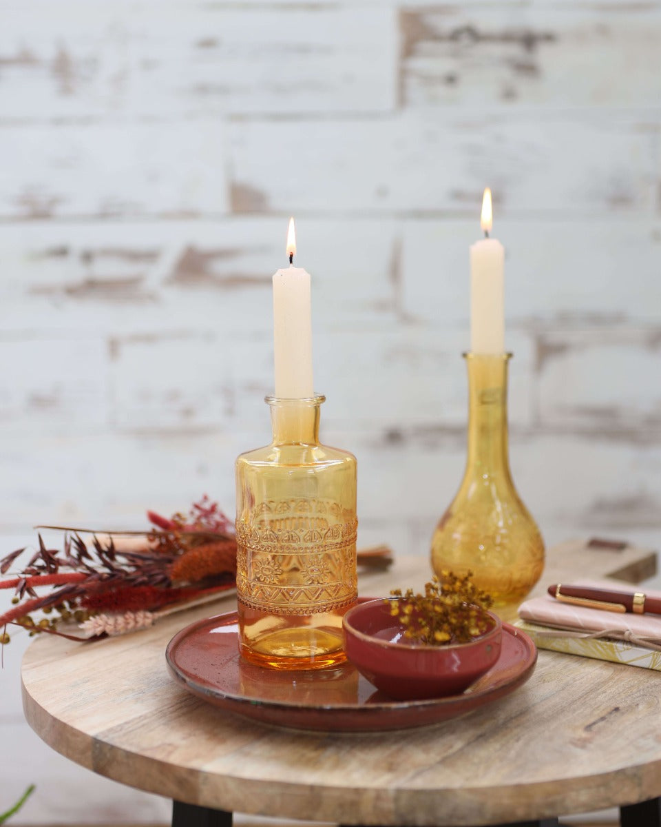 Vase à fleurs Rome Ø7.5cm et 16cm de haut Ocre (12 pièces.) [IFS-29732]