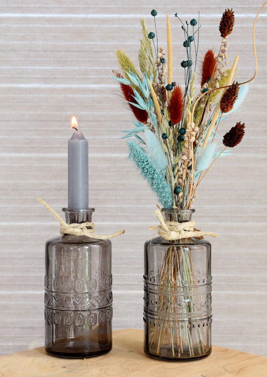 Vase à fleurs Porto Ø7.5cm et 14.5cm de haut Gris (12 pièces.) [IFS-29746]