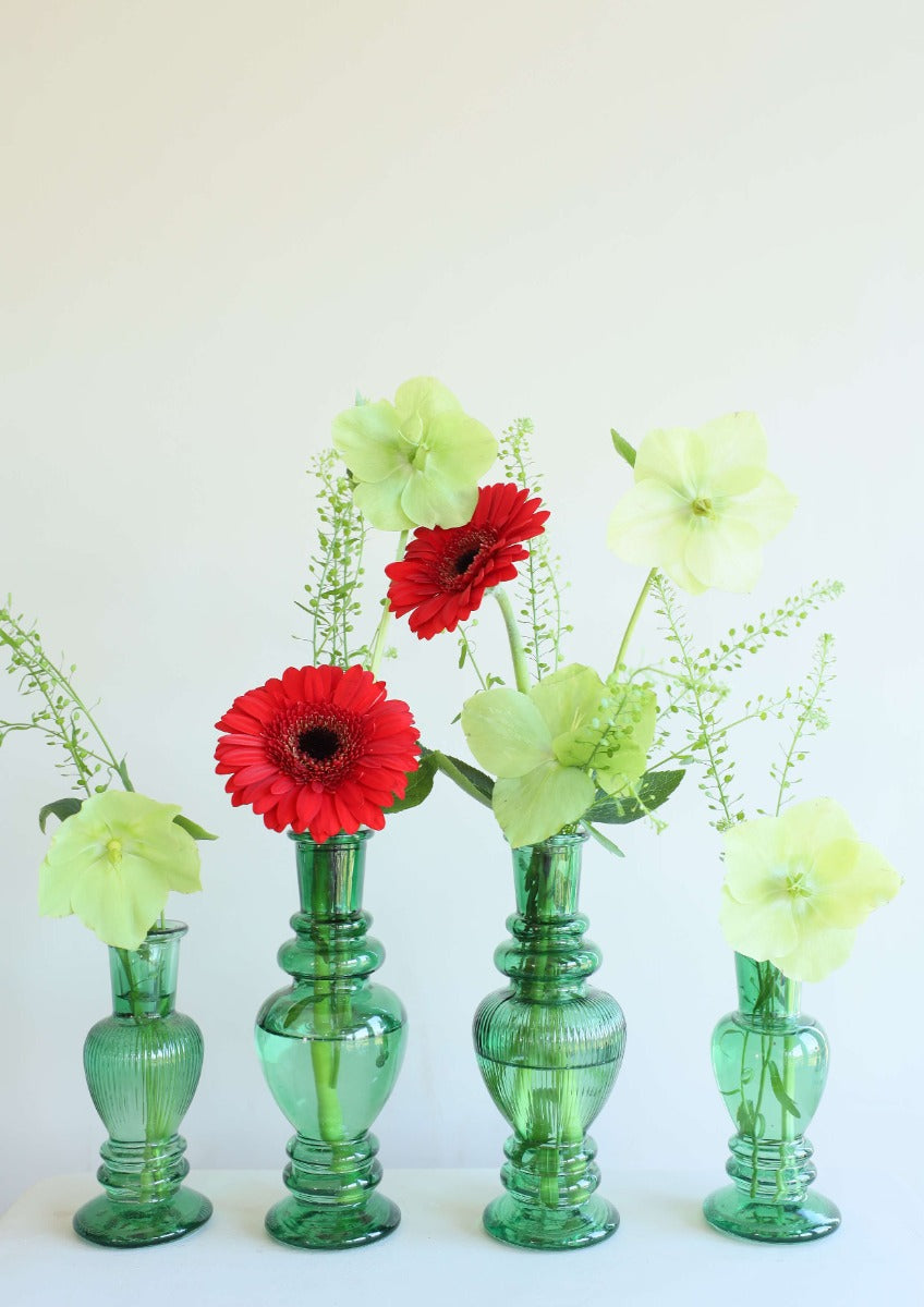 Vase Venice Vert foncé H: 11,3 x Ø5 cm (12 Pcs) [IFS-29888]