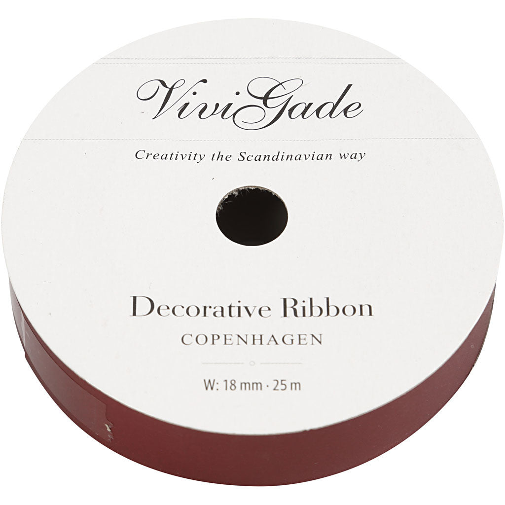 Ruban cadeau, L : 18 mm, mate, rouge, 25 m/ 1 rouleau [HOB-20020]