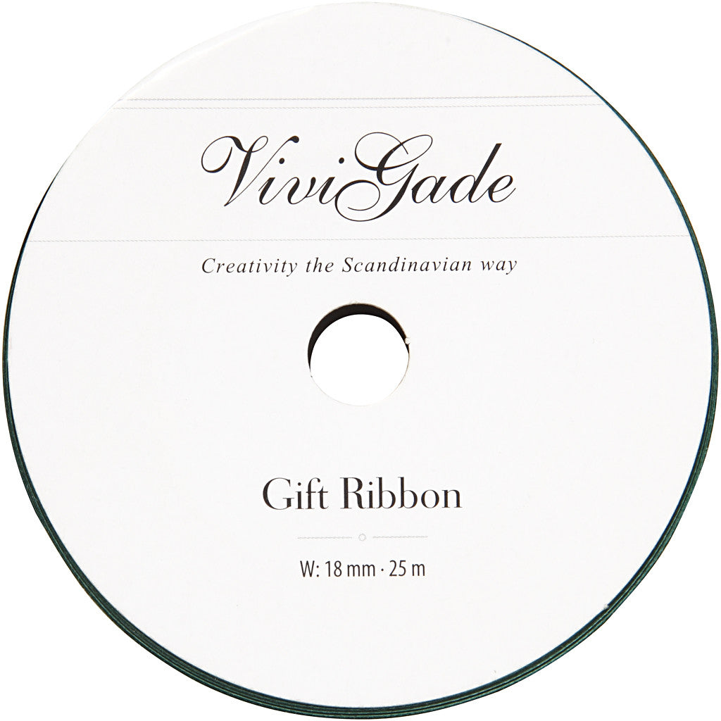 Ruban cadeau, L : 18 mm, mate, vert, 25 m/ 1 rouleau [HOB-20048]