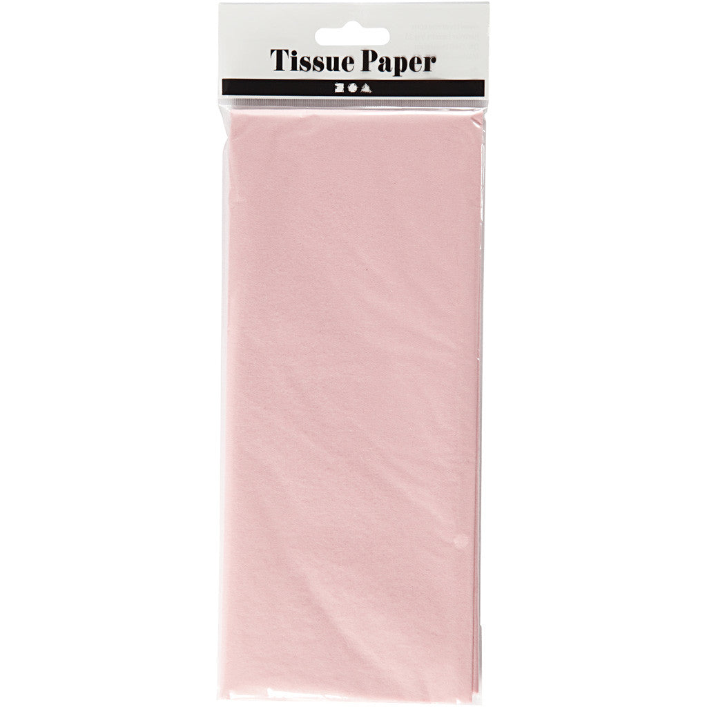 Papier de Soie, feuille 50x70 cm, 17 gr, rose clair, 10 flles/ 1 Pq. [HOB-200880]