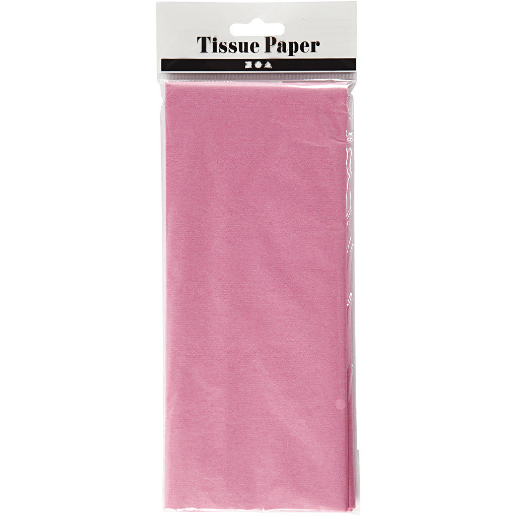 Papier de Soie, feuille 50x70 cm, 17 gr, rose, 10 flles/ 1 Pq. [HOB-200882]