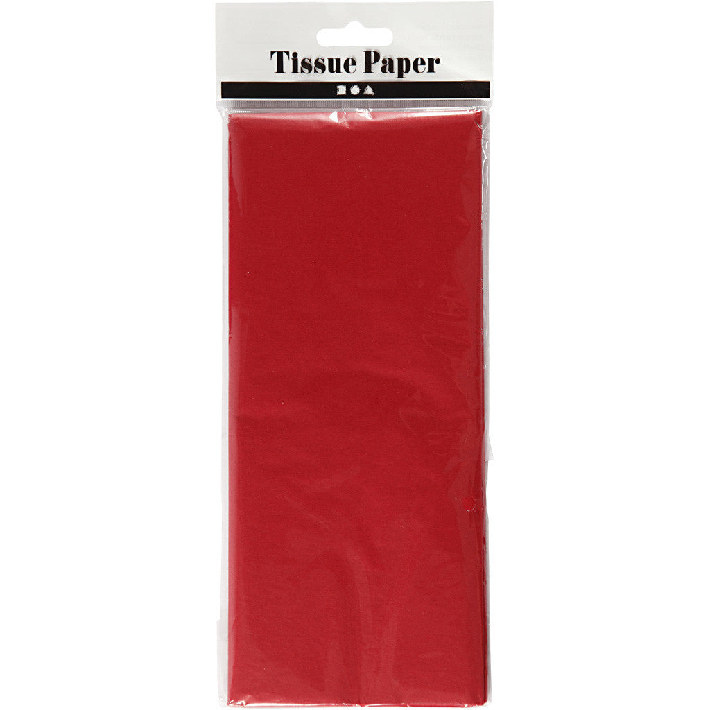 Papier de Soie, feuille 50x70 cm, 17 gr, rouge, 10 flles/ 1 Pq. [HOB-200883]