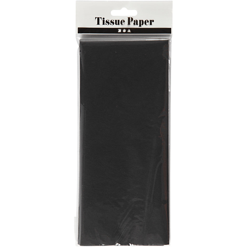Papier de Soie, feuille 50x70 cm, 17 gr, noir, 10 flles/ 1 Pq. [HOB-200889]