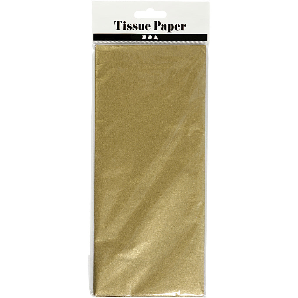 Papier de Soie, feuille 50x70 cm, 17 gr, or, 6 flles/ 1 Pq. [HOB-200891]